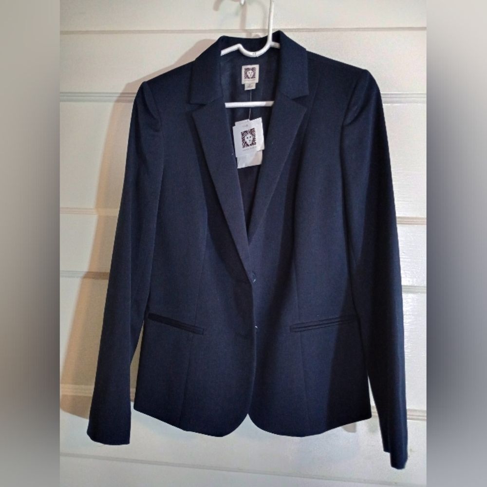 Anne Klein 6 women's blazer/suit jacket new with tags deep Blue